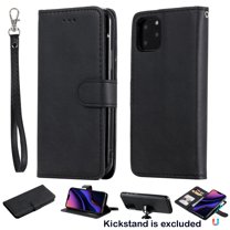 iPhone 11 Pro Max 6.5" Case Wallet, Allytech Premium Leather Flip Case Cover & Card Slots Pocket, Support Wireless Charging Detachable Slim Case for Apple iPhone 11 Pro Max, Black
