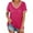 Hot Pink, variant on Taqqpue Womens Plus Size Short Sleeve T Shirts Casual Solid Color V Neck Shirts Flowy Loose Blouses Top Summer Pullover with Pocket
