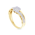 thumbnail image 4 of AFFY 0.05CT Natural Round Diamond Swirl Promise Ring for Women 14K Yellow Gold over Silver-12, 4 of 5