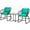 Turquoise, variant on Patiojoy 3 Pieces Outdoor Furniture Set Patio Bistro Set w/2 Armchairs & Tempered Glass Table Red