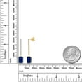 thumbnail image 6 of Gem Stone King 14K Yellow Gold Blue Created Sapphire and Lab Grown Diamond Dangle Earrings for Women | 5.76 Cttw | Gemstone September Birthstone | Octagon 9X7MM, 6 of 6