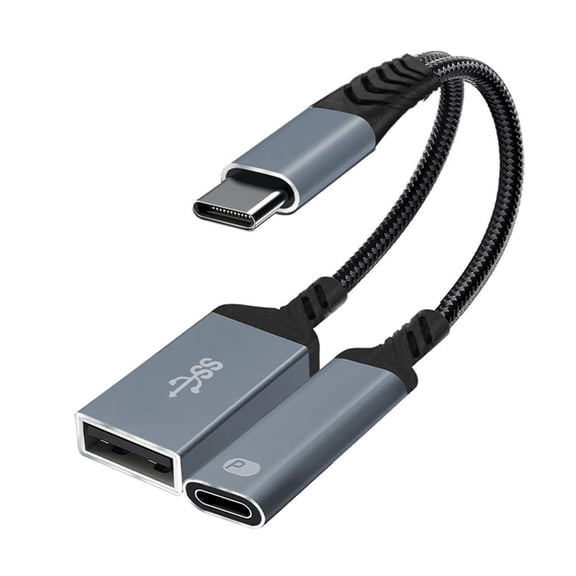 USB C OTG Converter PD60W USB2.0 Power Braided Charging Cable Data Transfer