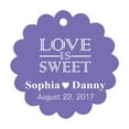 thumbnail image 1 of 100 PCS Love is Sweet Custom Made Scallop Edge Rong Hang Tags Personalized Wedding Party Favor Gift Tags, 1 of 1