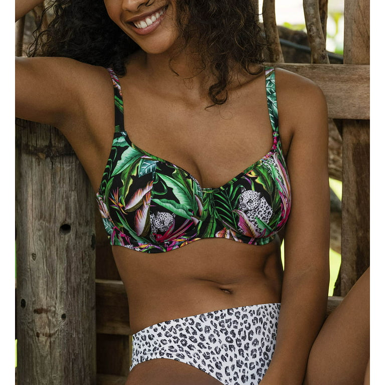 Freya Cala Selva Sweetheart Padded Underwire Bikini Top (203103),32F,Jungle  
