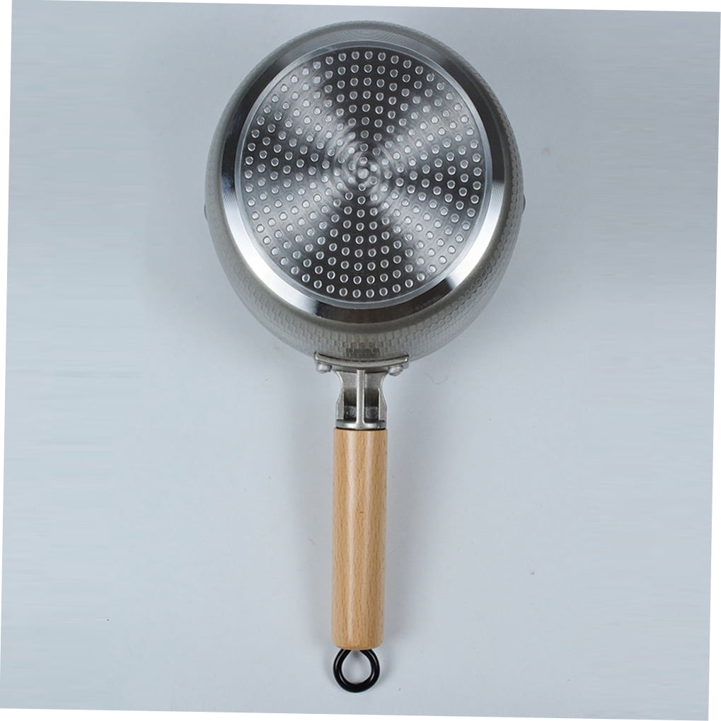Soimiss 1Pc Instant Noodle Stew Pot Nonstick Plated Silver Pan with Double Outlet for Easy Pouring