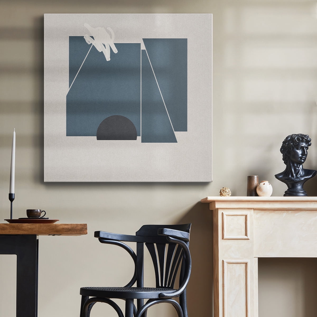 Wexford Home Blue Felt II-Premium Gallery Wrapped Canvas, 40" x 40" - Ready to Hang