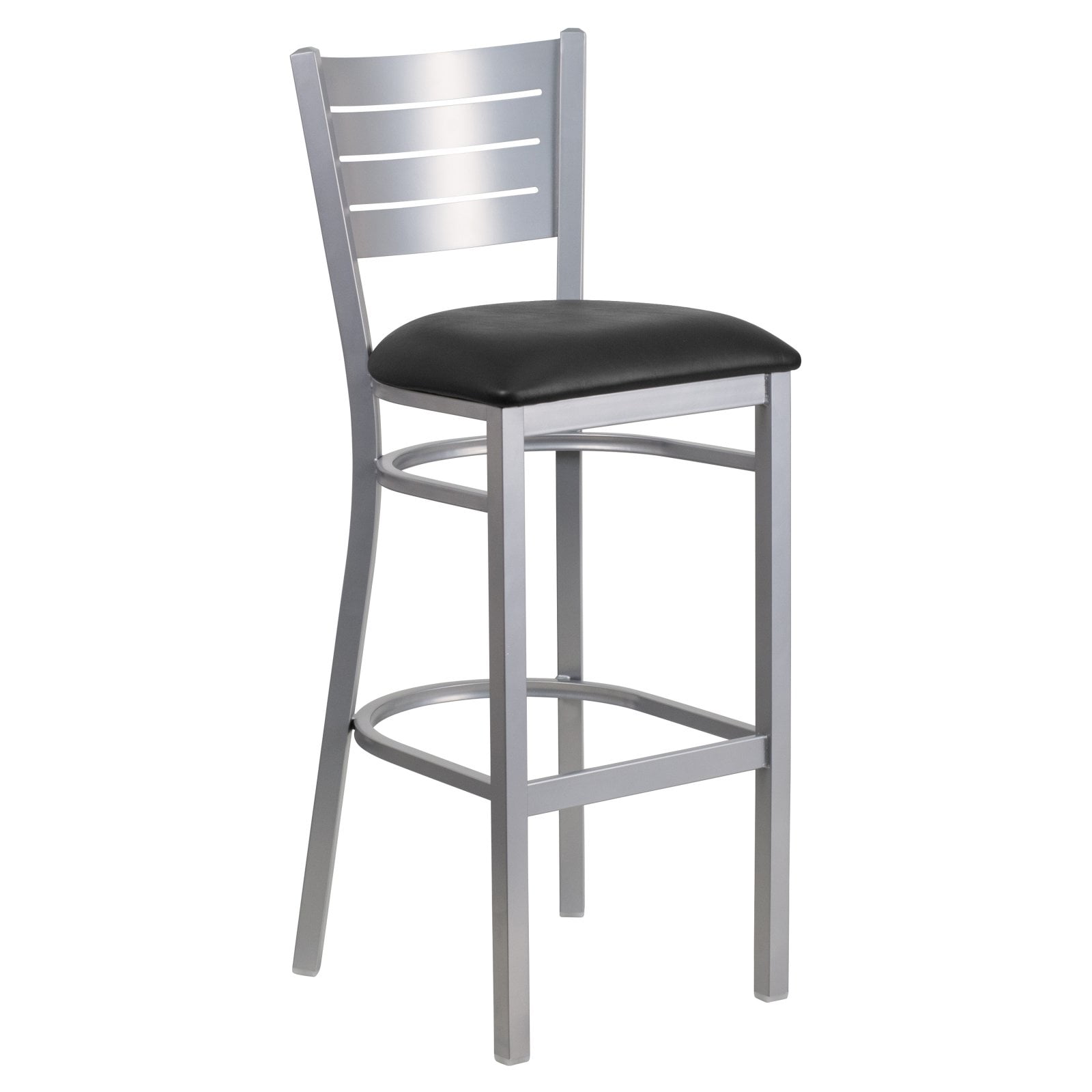 Flash Furniture Hercules Series Silver Slat Back Metal Restaurant Flash Furniture Hercules Series Silver Slat Back Metal Restaurant Barstool Vinyl Seat Multiple Colors Com