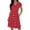 Red-dress, variant on YFNNUP Women's Summer Dress Ruffle Sleeve Dresses Printed Flowy Button Down Sundress Casual V Neck Mini Dresses with Pockets Black M