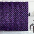 thumbnail image 1 of Ambesonne Geometric Shower Curtain, Squares and Triangles, 69"Wx84"L, Purple Black, 1 of 2
