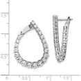thumbnail image 4 of Sterling Silver Rh-Plated Cz Teardrop Front And Back Hoop Earrings (28.5 X 22) Made In Vietnam qe15454, 4 of 5