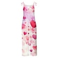 thumbnail image 3 of Levmjia Jumpsuit For Women Casual Fashion Sleeveless Backless Valentine Love Printed One-Piece Suspenders Leggings Rompers Pants, 3 of 4