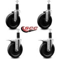 thumbnail image 2 of 6 Inch Phenolic Swivel 1-1/4 Inch Expanding Stem Caster Set 2 Total Lock Brakes, 2 of 2