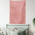 thumbnail image 4 of Candy Cane Tapestry, Red Christmas Candies Pattern with Diagonal Stripes Traditional Winter Sweets, Wall Hanging for Bedroom Living Room Dorm Decor, 60W X 80L Inches, Red Cream, by Ambesonne, 4 of 5