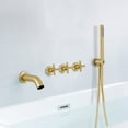 thumbnail image 6 of Brushed Gold Waterfall Wall Mount Tub Faucet with Hand Shower and Rough in Valve, 6 of 10