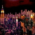 thumbnail image 2 of Mereditt.f  26x26 Black Ornate Wood Framed with Double Matting Museum Art Print Titled - New York by Night I, 2 of 4