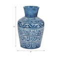 thumbnail image 3 of Terracotta Decorative Vase - Handcrafted Pottery with Geometric Pattern - Ceramic Home Accent for Living Room, Bedroom, Office - Rustic Boho Style - 12" Blue, 3 of 10