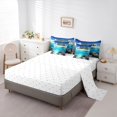 thumbnail image 5 of spefrowx Tropical Summer Island King Bedding for Kids, Aqua Underwater Coral Reef King Bed in a Bag, 7 Pieces, 5 of 6
