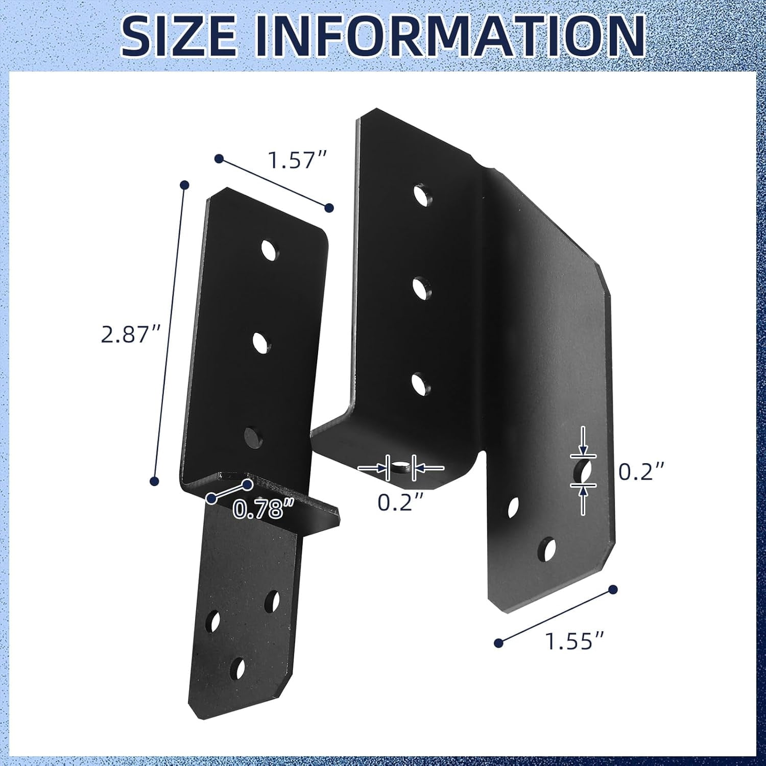 8 pairs of black split beam brackets, 14-gauge sheet metal surface mounted beam brackets, heavy-duty carbon steel split beam supports suitable for 2