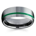 thumbnail image 2 of Gray Tungsten Wedding Band Anniversary Ring Green Tungsten Ring 8mm Gunmetal Ring Men & Women, 2 of 2