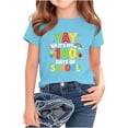 thumbnail image 2 of Afuyipoi Girls School Graphic Tees（For 2-14）, Slim Breathable Short Sleeve Kid Tough Casual Tops For School or Party Blue 5-6 Years, 2 of 5