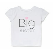 Wild and Happy Big Sister Shirt Sibling T-Shirt Toddler Girls Pink 4T