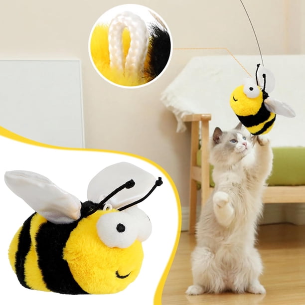Juguete interactivo de peluche para gatos | Juguete eléctrico para mascotas que hace ruido | Tela suave, duradera y esponjosa | Funda lavable desmontable | Movimiento y sonido realistas | 4,33 x