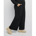 thumbnail image 3 of Hanes Originals Women's Fleece Palazzo Pants, 28.5" (Plus Size) Black 3X, 3 of 5