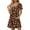 Brown-12, variant on LIBRCLO Summer Dresses for Women Floral Print Short Sleeve Sundress Fashion V-neck Casual Beach Vacation Clothes