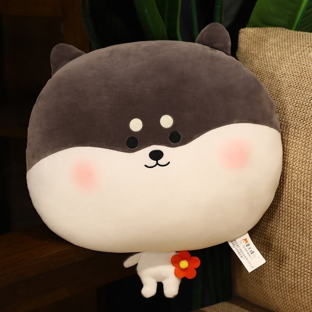 50/70/90CM Husky gigante Shiba Inu perro de peluche de juguete Kawaii gato tumbado almohada grande Animal suave muñeca para niños regalo de Navidad zhangyuxiang LED