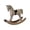 B, variant on Handmade Vintage Old Collectible Statue Wooden Rocking Horse Figurines Decorative Ornaments Craft Sculpture for Office & Home Room Desktop Christmas Birthday New Year Gift