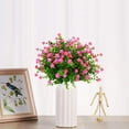 thumbnail image 4 of 6 Bundles Artificial Flowers Outdoor Fake Flowers, UV Resistant No Fade Faux Plastic Greenery Shrubs Plants for Hanging Garden Porch Window Box Outside Decoration (Pink), 4 of 7