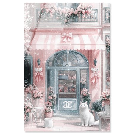Cat at the Bow Store Acrylic Print Glam Art Prints by Art Remedy, Ready to Hang, 10 x 15