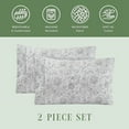 thumbnail image 6 of Elegant Comfort Ultra Soft Set of 2 Floral Pint Pillowcases - 1500 Series Hotel Quality Microfiber, Soft and Smooth Envelope Closure 2-Piece Pillow Covers - Standard/Queen, Paisley Gray, 6 of 8