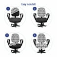 thumbnail image 4 of Geometric Office Chair Slipcover, Abstract Tiling Illustration with Wavy Lines Forming Curves Monochrome Optical, Protective Stretch Decorative Fabric Cover, Standard Size, Black White, by Ambesonne, 4 of 5