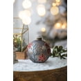 thumbnail image 6 of A&B Home Set of 6 Grey Glass Orb Hanging Ornaments with Glittered Botanical Art 3.9" x 3.9" x 3.9", 6 of 7