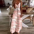 thumbnail image 2 of Femmes Été Maxi Robe Sans Manches V Cou Spaghetti Robe de Sangle Imprimé en Vrac Casual Longue Robe, 2 of 4