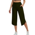 thumbnail image 2 of Women's Soft Stretchy Pocket Yoga Pants, Mid Waisted Straight Leg Workout Pants, with Multi-Pockets and Elastic Waist, for Women Athletic Gym Fitness Running Lounge, Womens Pants, 2 of 9