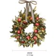 thumbnail image 4 of Front Door Round Wooden Fall Wreath with Brown Magnolia Leaves and Small Pomegranate Fruits leaves for Farmhouse porch wall Holiday Home Decoration,18in, 4 of 8