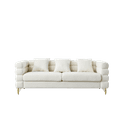 White Teddy (Ivory) ExtraLarge 81 Inch 3 Seater Sectional Sofa Ultra