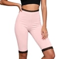 thumbnail image 2 of Stamzod Leggings for Women Tummy Control Lace Patchwork Slim Fit Yoga Pants Women Knee Length High Waisted Leggings Pink XL, 2 of 7
