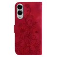 thumbnail image 4 of For Samsung Galaxy S25 Edge 5G 6.7" lily Embossed Strong Magnetic Attachment/Closure, Card Slots/Pocket, PU Leather Flip Wallet Case ﻿,Red,For Galaxy S25 Edge 5G, 4 of 7