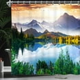 thumbnail image 3 of Mizhona Landscape Mountain Shower Curtain Forest Nature Shower Curtains for Bathroom Waterproof Washable Modern Decor 72"x78", 3 of 7
