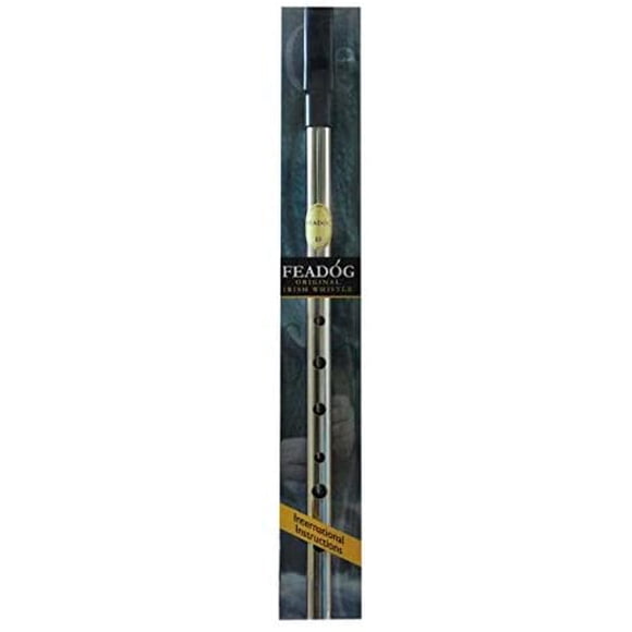 Feadóg Brass Traditional Irish Nickel Tin Whistle in the Key of D (Grey)