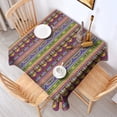 thumbnail image 2 of Purple Boho Tribal Birds and Meanders Pattern Square Tablecloth,Waterproof Square Table Cover,Wipeable Spillproof Washable Table Cover for Home Kitchen Party Decor 42"X42"(107x107cm), 2 of 6