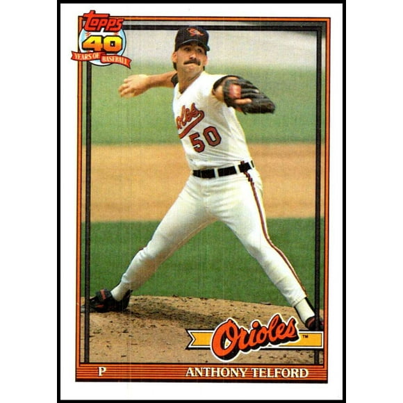 1991 Topps 653 Anthony Telford Baseball RC Recrue Baltimore Orioles