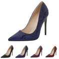 thumbnail image 6 of XIMIN Women's Pumps Closed Toe Sexy High Heels Pointed Stiletto Heel Evening Party Wedding Comfortable Dress Shoes Classic Office Shoes (6.5, Blue), 6 of 6