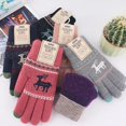 thumbnail image 2 of Snowflake Printing Gloves Phone Touch Screen Knitted Gloves Winter Thick Keep Warm Gloves Elks Xmas Mittens Full finger Gloves, 2 of 4
