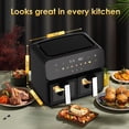 thumbnail image 5 of 10QT Dual Air Fryer, Double Basket Air Fryer with 2×5QT Baskets, Digital Touchscreen Control, Easy-View Window, SyncCook Function, Cook 2 Dishes at Once for Family of 4-6, 1700W, 5 of 7