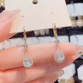 thumbnail image 6 of SmartBy 1 Pair Dangle Earrings Water Drop Pendant Elegant Golden Hypoallergenic Sparkling Rhinestone Women Earrings Fashion Jewelry, 6 of 6