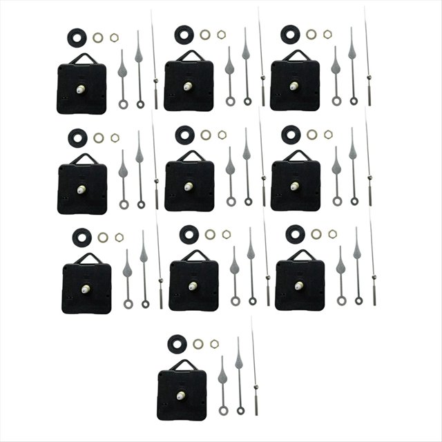 10 Piezas de Mecanismo de Movimiento Silencioso para Bricolaje, Juego de Manecillas de Husillo para Reloj de Pared de Cuarzo, Pieza de Reparación, Kit de Reloj